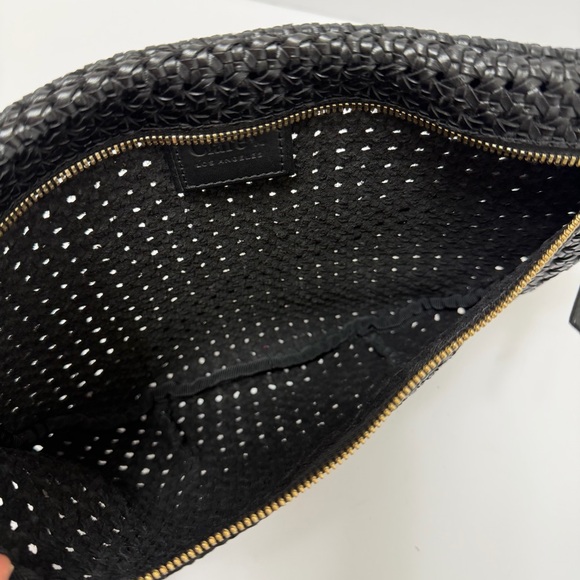 Clare V. Grande Rattan Woven Leather Belt Bag Crossbody Shoulder Bag Black - Picture 12 of 16